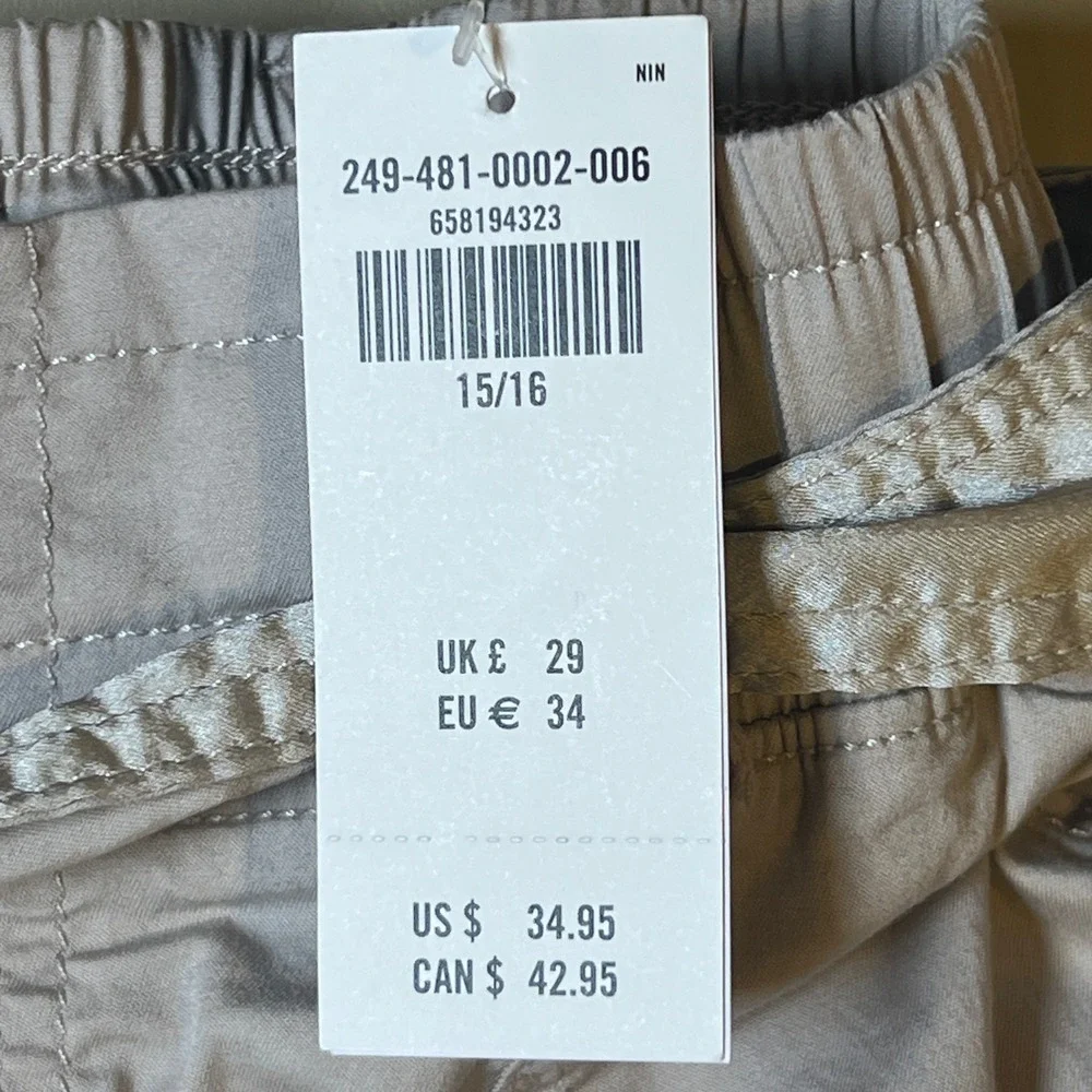 Abercrombie Kids Paperbag Shorts Girls 15/16 Tan Tie Belt With Sash Pockets NWT
